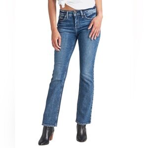 Silver Women's Elyse Curvy Fit Mid Rise Slim Bootcut Jeans